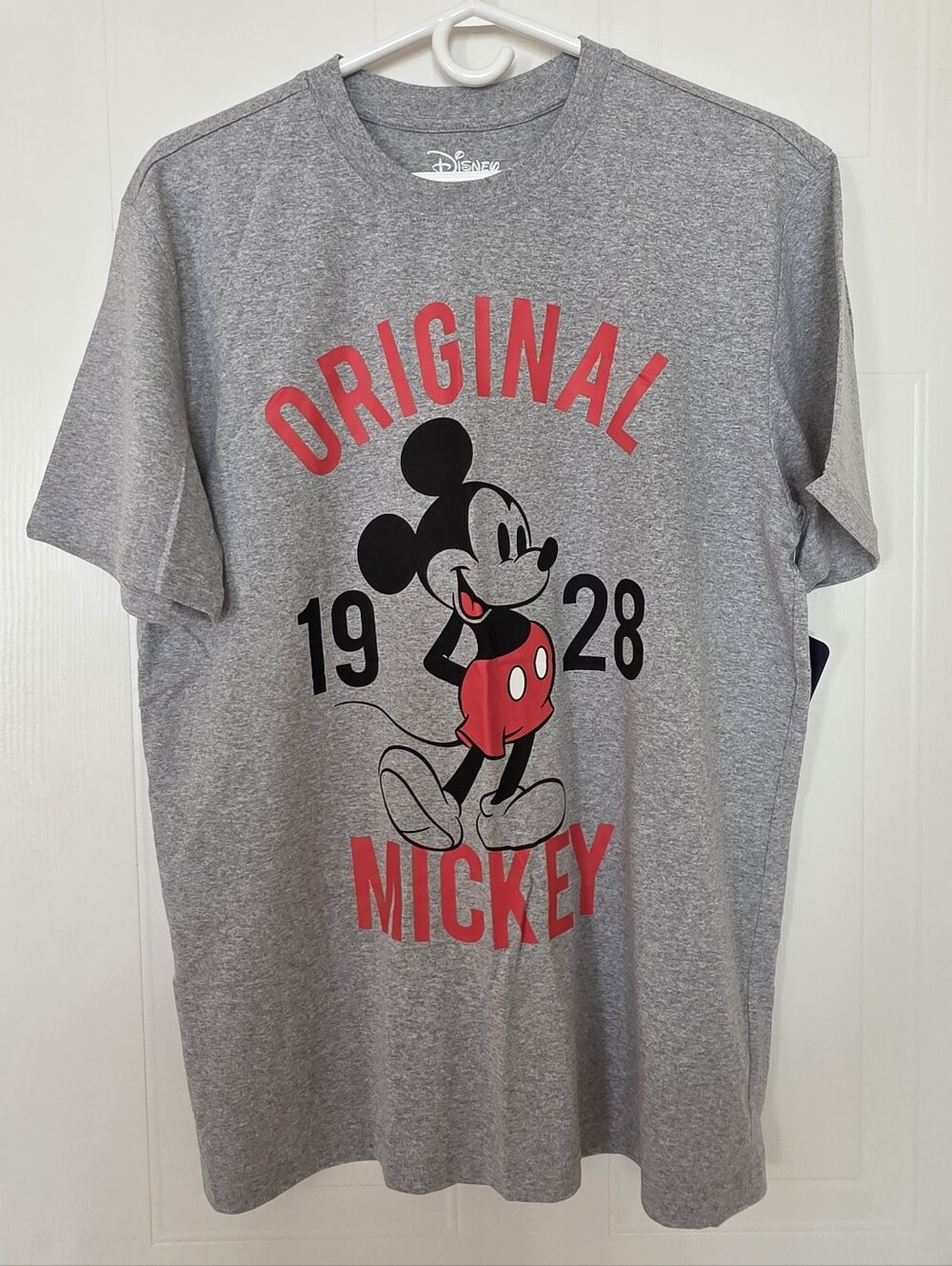Disney Mickey Mouse 'Original 1928' Crew Neck Short Sleeve Tee Shirt, Gray, M